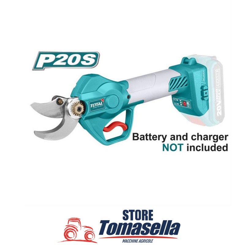 Total - Forbice da potatura elettrica | A batteria P20S da 20 V | BATTERIA NON INCLUSA