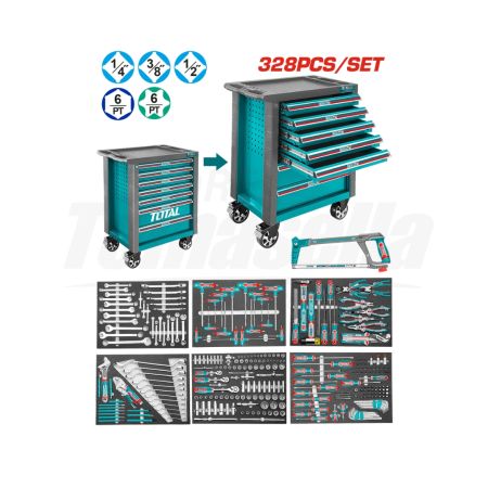 Offerte a tempo - Total Carrello Portautensili 7 Cassetti con 328 Utensili